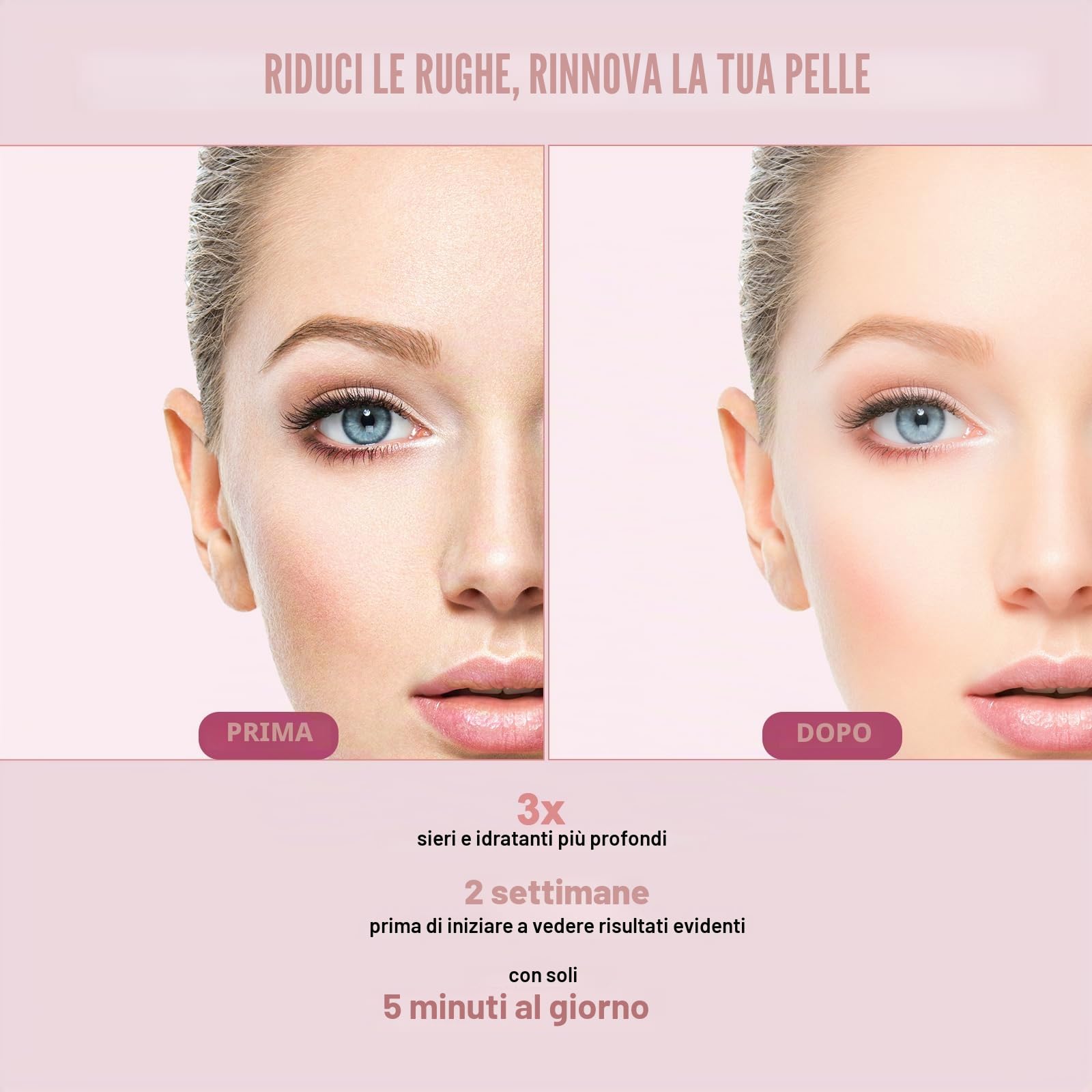 Terapia a luce rossa per viso, 6 in 1, attrezzatura per la terapia della luce a LED per la pelle, bacchetta per il viso con massaggiatore facciale, bacchetta per la cura della pelle, vibrazione