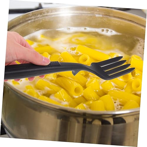 Miniatura 3 de Hemoton Tenedor flexible de silicona, 2 piezas, tenedor de cocina de silicona, tenedor para mezclar papas, tenedor antiadherente para mezclar