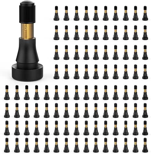 100PCS TR600HP Tire Valve Stems, High Pressure Brass Rubber Snap-in