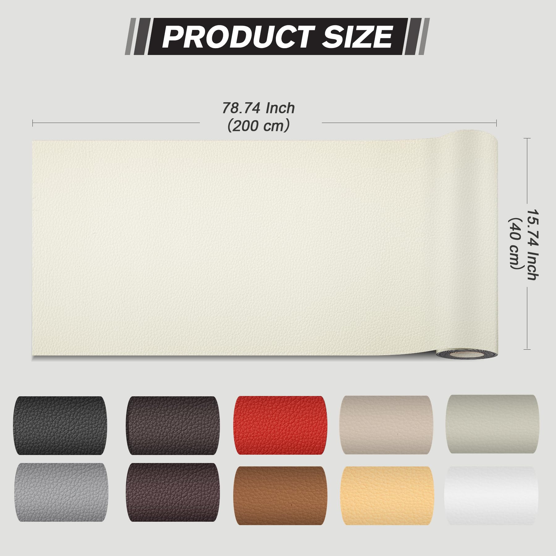 Kunstleer, zelfklevend, 10 x 200 cm, reparatieset voor meubels, bank, autostoelen, tassen, renovatiekit, wit