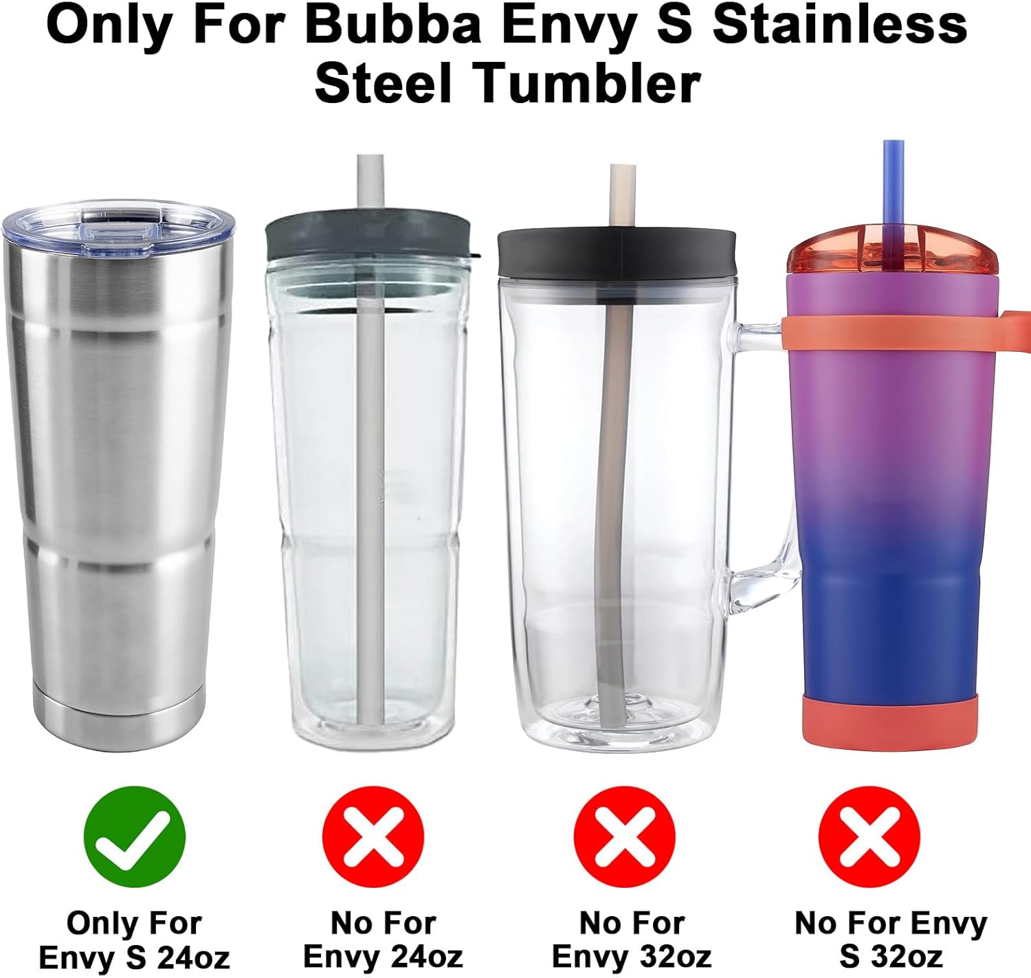 2Pack Replacement Lids Only Compatible with Bubba Envy S Tumbler, Waterproof and Dustproof Sliding Tumbler Cup (Cups Not Included) - Image 2