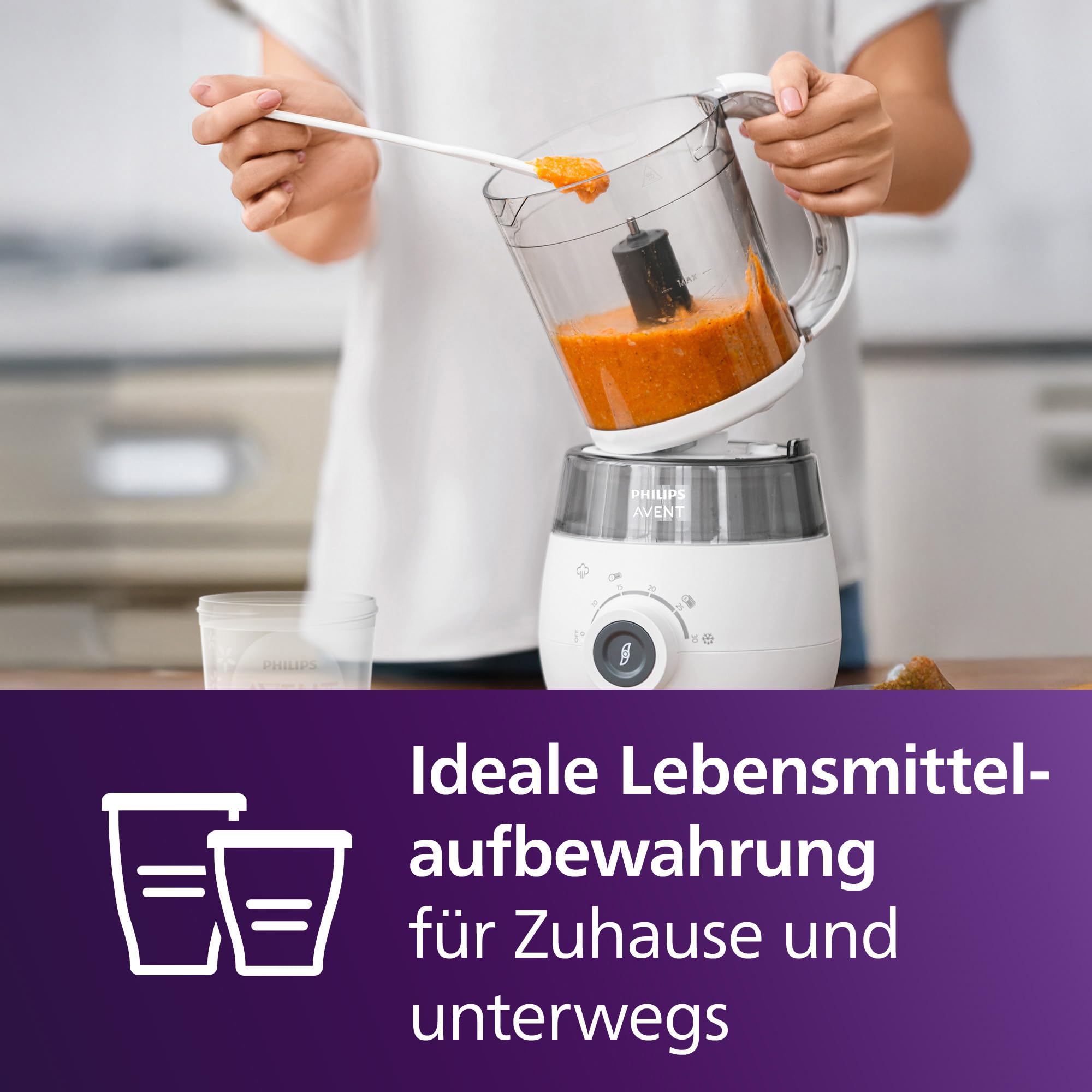Philips Avent 4-in-1-Babynahrungszubereiter Dampfgarer Mixer SCF883/20