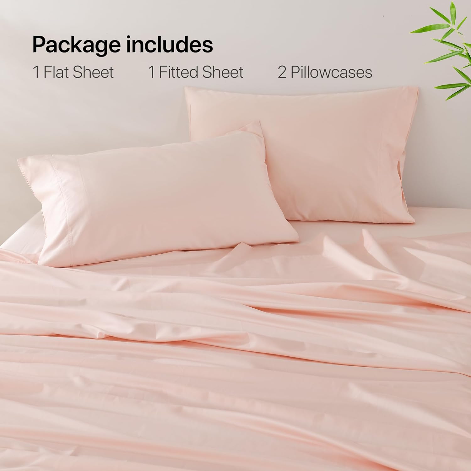 NATUREFIELD Bed Sheets Set Queen Size (4pc), Rayon Derived from Bamboo & Organic Cotton Blend 400 Thread, Silky Soft Cooling Sheets with Deep Pockets, Hotel Luxury Bedding Sheets & Pillowcases - Image 6