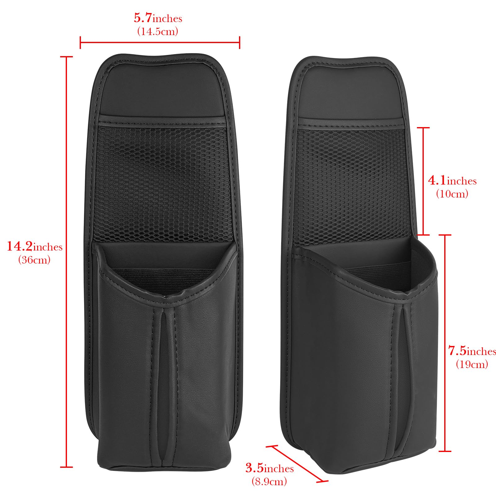 Linkidea Organisateur de Bouteille d'eau latéral pour siège Auto, Compatible avec Les Bouteilles Yeti Rambler de 26oz/36oz, Sac de Rangement Suspendu pour Grandes Bouteilles, Noir