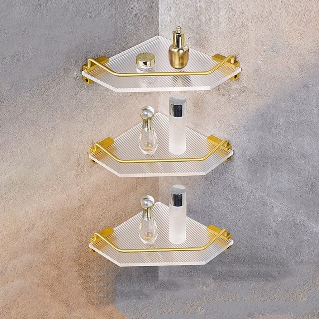BAHELS Corner Shower Caddy Acrylic Bathroom Corner Triangle Shelf Bathroom Shower Organizer Shower Shelves Shower Organizer Size Triple