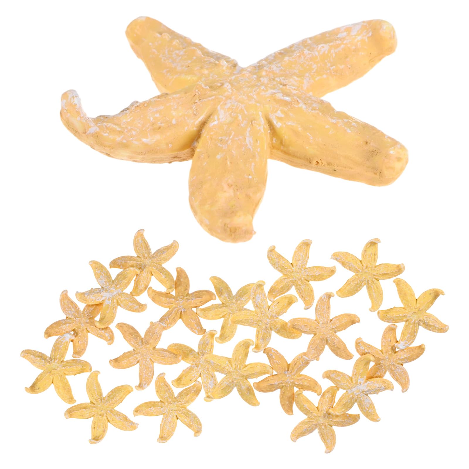 M METERXITY 10-Pack Starfish Decor, 1.2" PVC Artificial Mini Sea Star Decoration for Fish Tank/Aquarium Decoration/Beach/DIY Crafts/Nautical Theme Party [Orange]