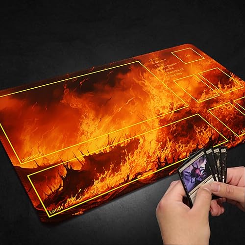 Miniatura 35 de MTG Playmat, Free Storage Bags, 24 x 14 Inches, TCG & Board Game Mat with Zones