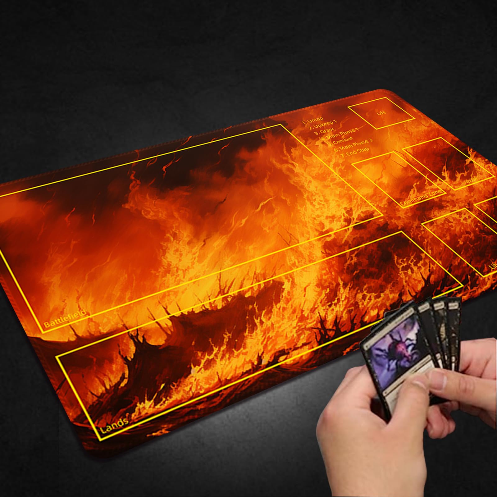 MTG Playmat 24x14 Inches - Non-Slip Gaming Mat With Storage Bag, Card Game & Mousepad Desk Mat