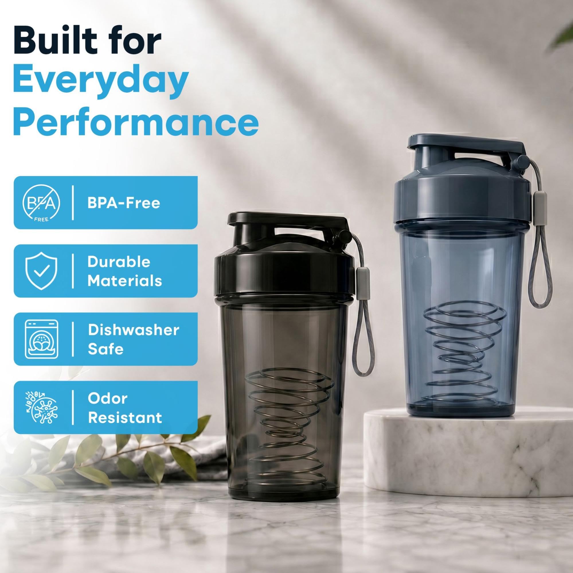 Travel-Friendly Small Shaker Bottle for Protein Shakes, Supplements: 2-Pack — Amazon image 4