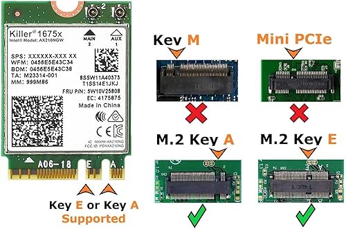 Miniatura 8 de AX1675x Killer Series Adaptador WiFi 6E actualizado  Adaptador WiFi para juegos  Tarjeta WiFi M.2  WiFi de 2.4 Gbps para PC  Compatible con