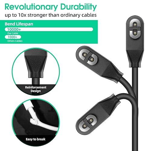 Miniatura 6 de Paquete de 2 cables de carga AfterShokz para Aeropex AS800 y OpenRun Pro y Mini - Cable de carga magnético de 3 pies