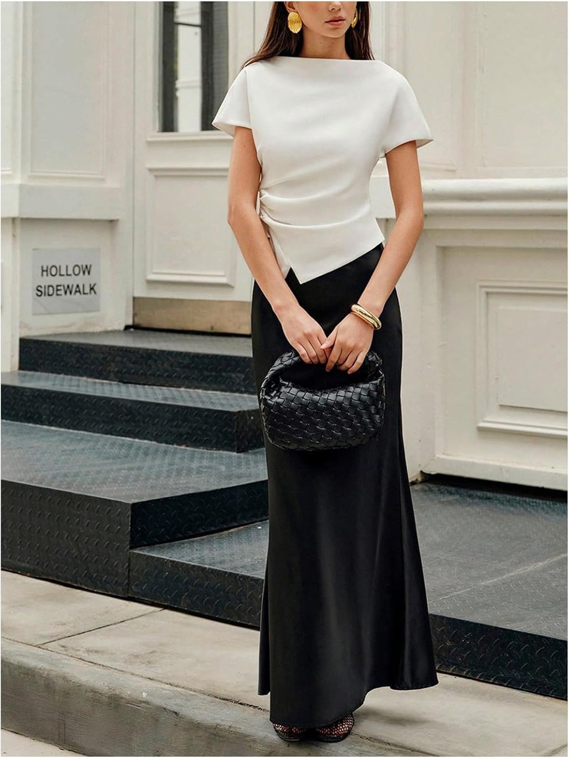 GORGLITTER Women's Satin Maxi Skirt Dressy Casual High Waisted Boydcon Silk Elegant Business Party Long Skirt - Image 5