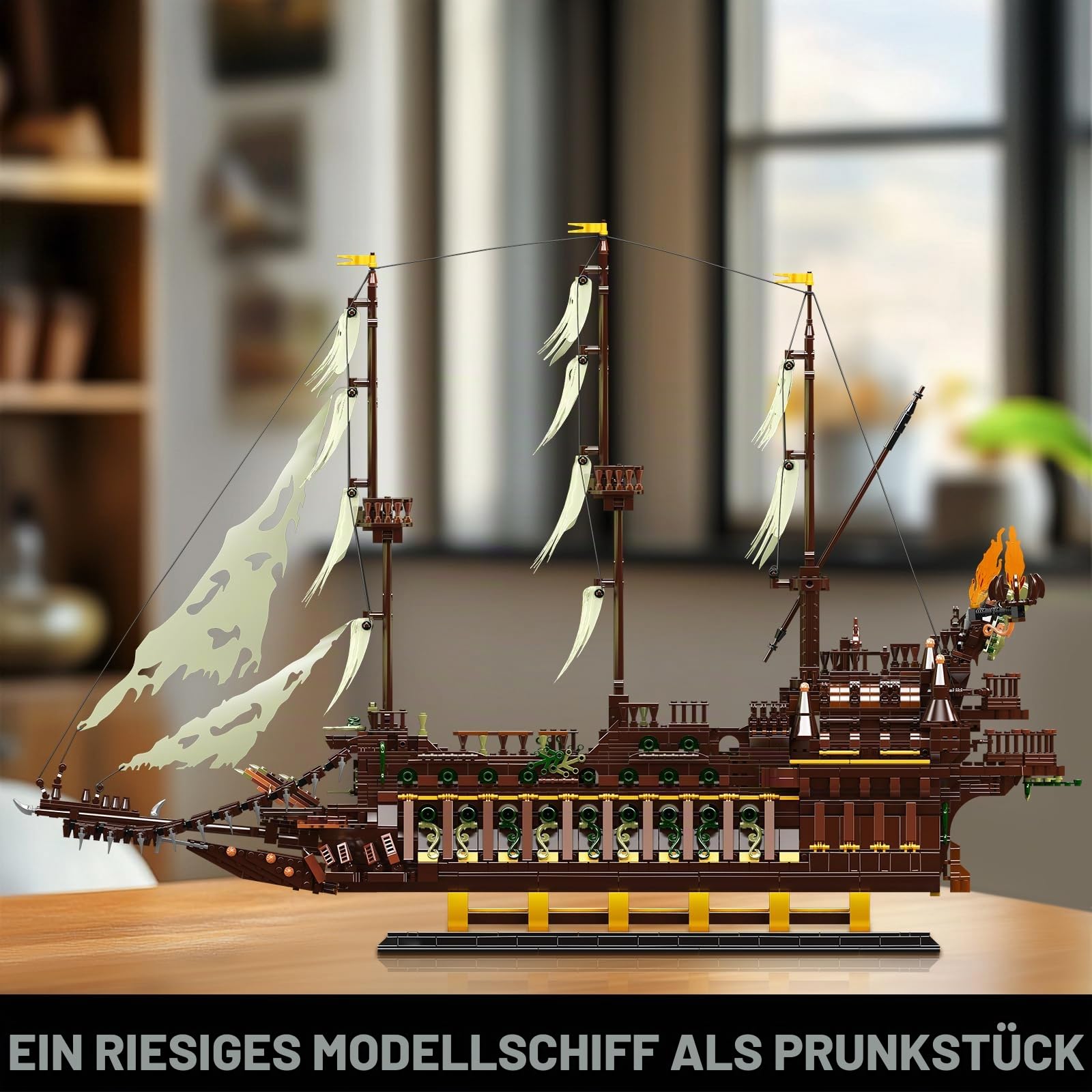 JMBricklayer Piratenschiff Bausteine 40101, Flying Dutchman Piratenschiff Klemmbausteine, Segelschiff Modellbausatz, Schiff Spielzeug Geschenke für Erwachsene und Jugen