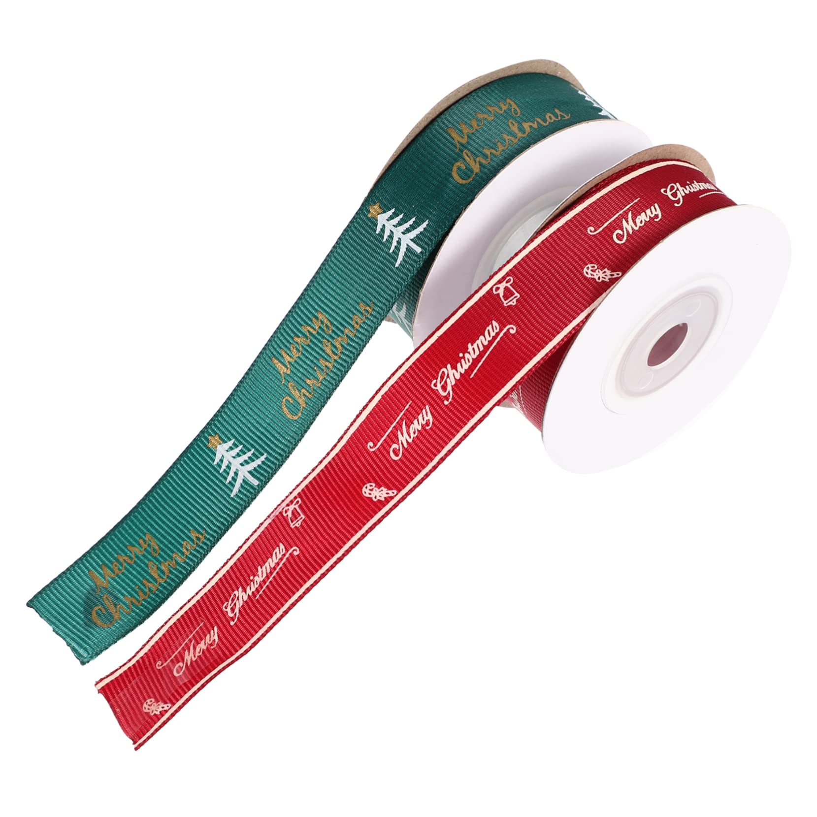 Tofficu 10rollen Weihnachtsgeschenkband Breit Dekorationsband Für Weihnachten Und Bastelarbeiten Pro Grünes Weihnachtsbaum-design Rotes -