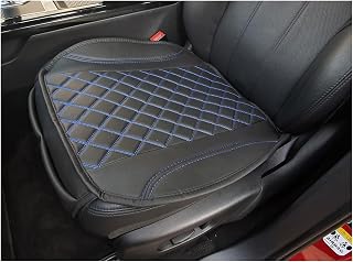 Fundas de Asiento para Coche compatibles con Kia Picanto 1 BA /SA 2004 – 2011, para Conductor y copiloto, Color Negro y Costuras Azules.