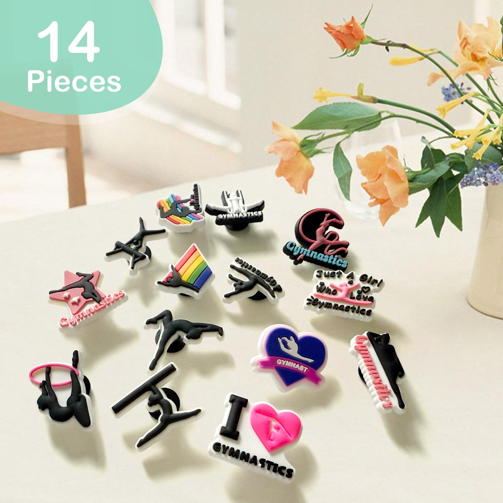 Sports Shoes Charms Decoration, Ball Cheerleading Fitness Softball Running Baseball Gymnastics Ballet Tennis Soccer Swimming Volleyball Basketball Football Skiing Shoe Charms for Croc Clog Sandals