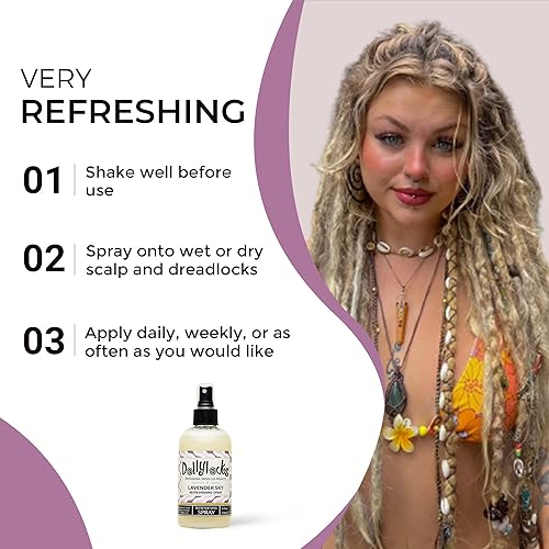 Miniatura 4 de Dollylocks Spray refrescante profesional orgánico para rastas  Productos para el cuidado del cabello Loc a base de plantas, sin residuos y sin