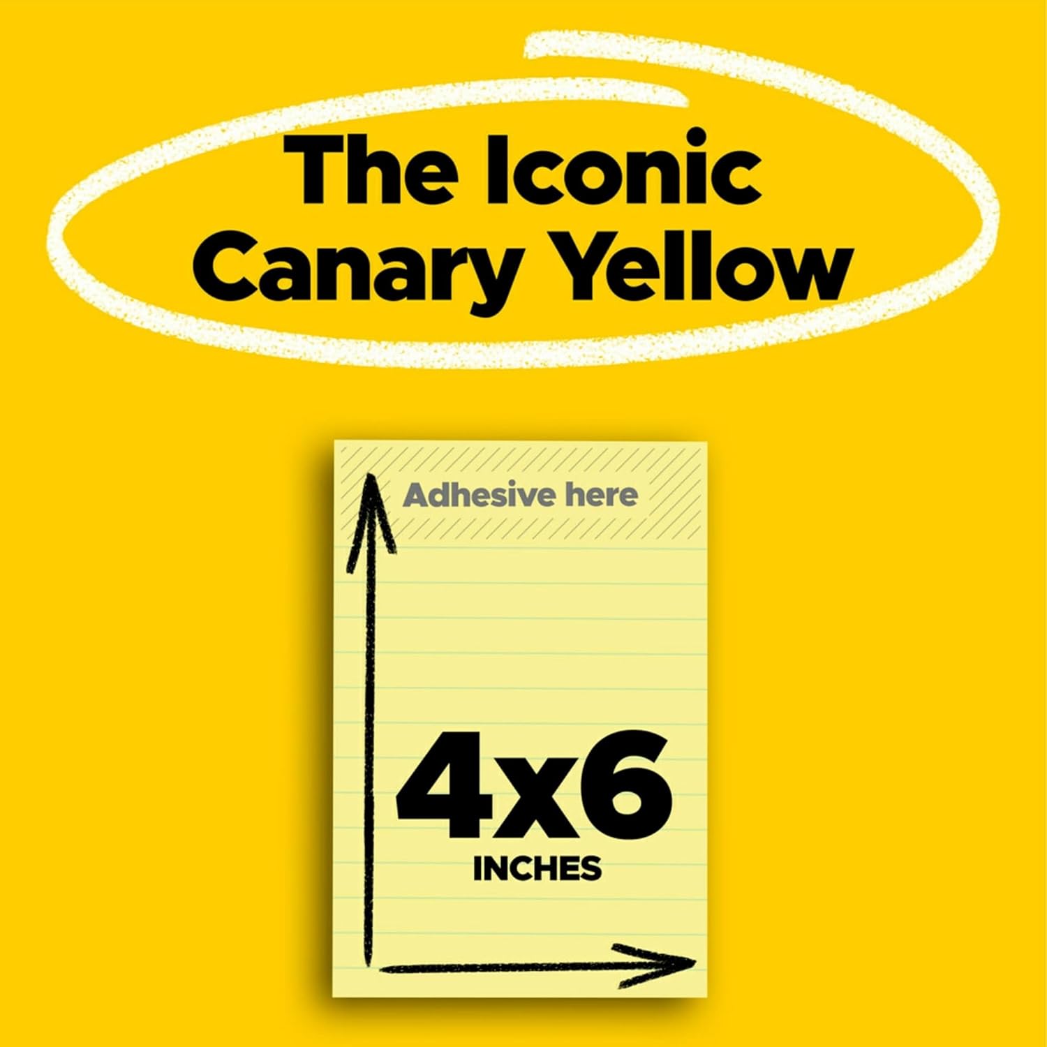 Post it® Notes, 4" x 6", Lined, Canary Yellow, Pack of 8 Pads