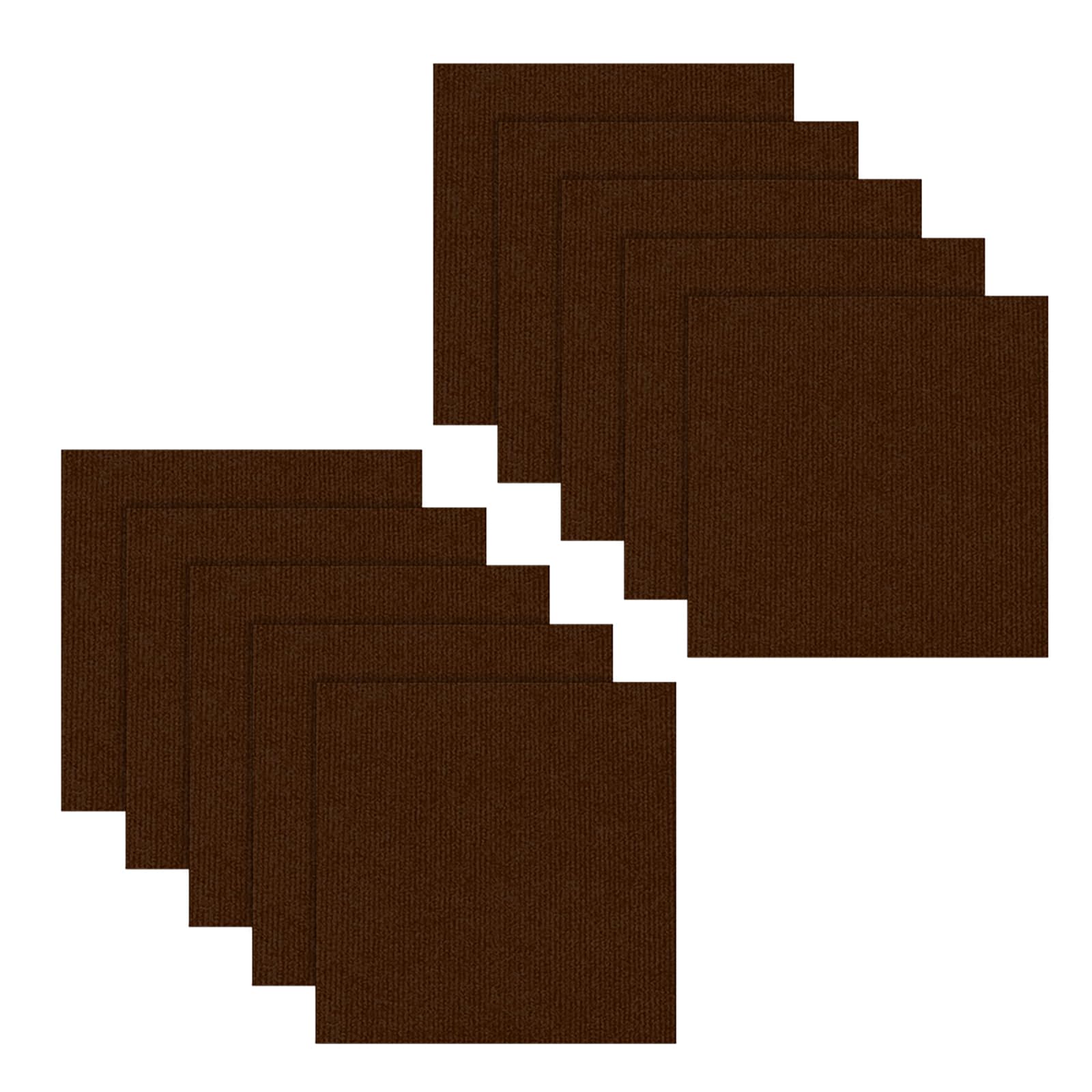 10 Pezzi Pavimento Ddesivo Marrone Scuro, 50 x 50 cm, Piastrelle Adesive Pavimento 2,5㎡, Antistatiche, Antiscivolo Moquette Adesiva, Casa Uffici Commercio Quadrotte di Tappeto Salotto
