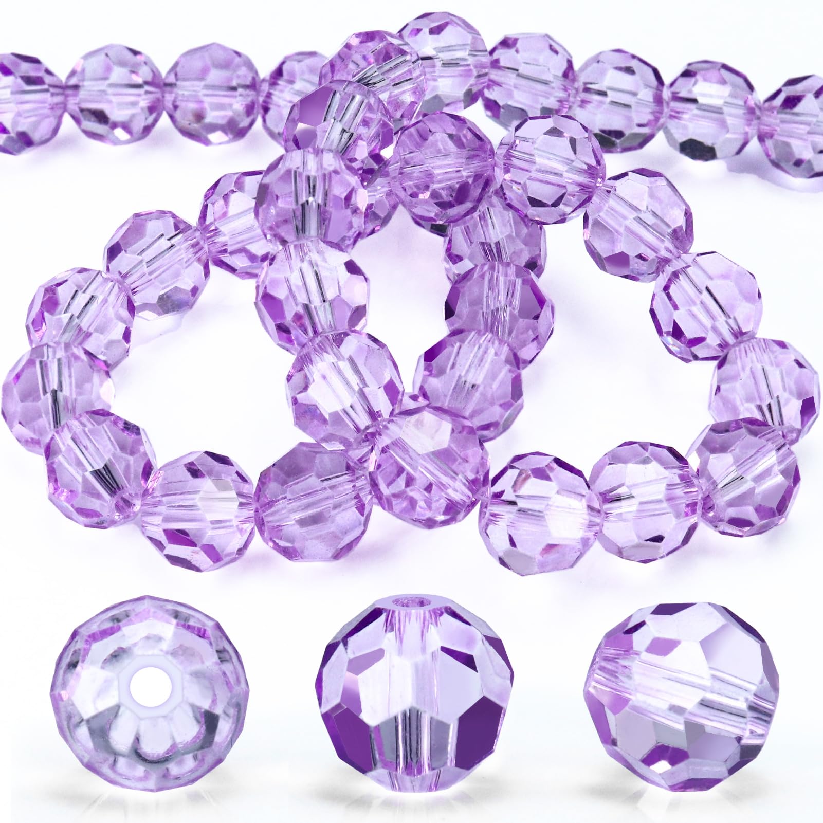 10pcs 20mm Big Round Faceted Crystal Glass Beads – Perfect For Jewelry Making 1 thumbnail image