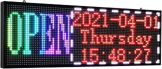 P10 LED Sign 39"x14" Waterproof High Brightness LED Display Screen, WiFi Control for Advertising Billboard, Store Signs, Stadiums, Energy Efficient, IP45 Rated