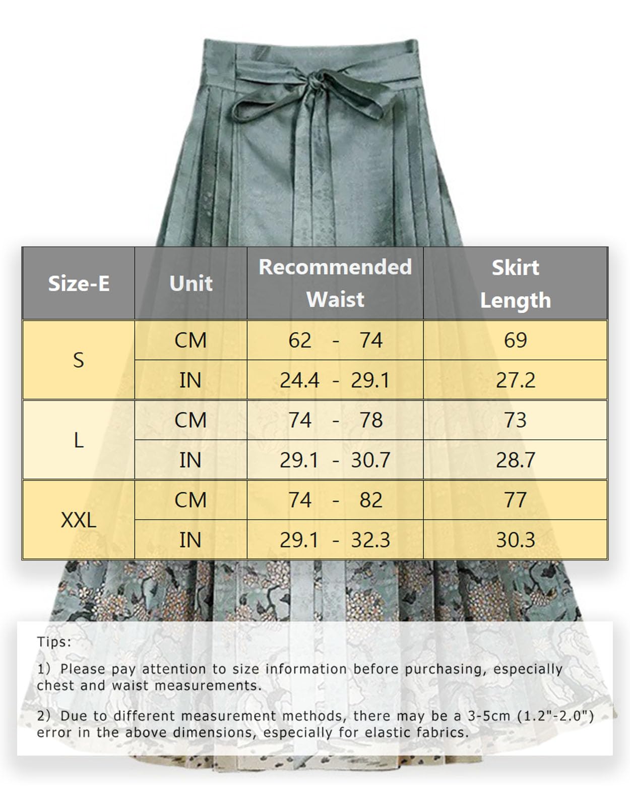 Gonna da Donna con Motivo a Cavallo Gonna retrò a Vita Alta Stile Hanfu Abito Tradizionale Cinese Stampato