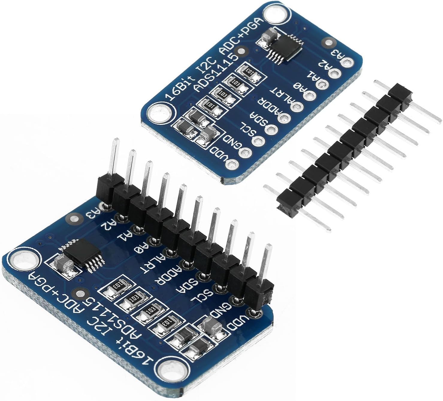 Walfront 16 Bit ADC Module with Programmable Gain Amplifier for Microcontrollers I2C Interface 4 Channels Analog to Digital Module Amplifier Board