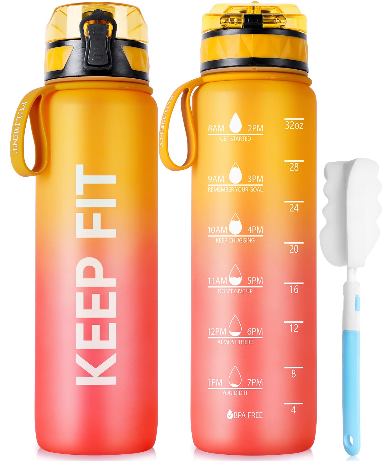 FULDENT Sports Water Bottle 1L Leakproof Design Water Bottle, BPA Free Tritan Plastic Drinking Bottle for Teenager, Adult, Sports, Hiking, Gym, Fitness, Outdoor, Cycling, School & Office — image 1