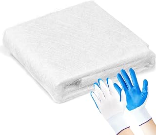 41in x 13yard Fiberglass Chopped Strand Mat Cloth 1 oz Quality Materials with a Pair of Gloves Molding Roofing Boat Repair with E-Glass Fiber Resin Compatible