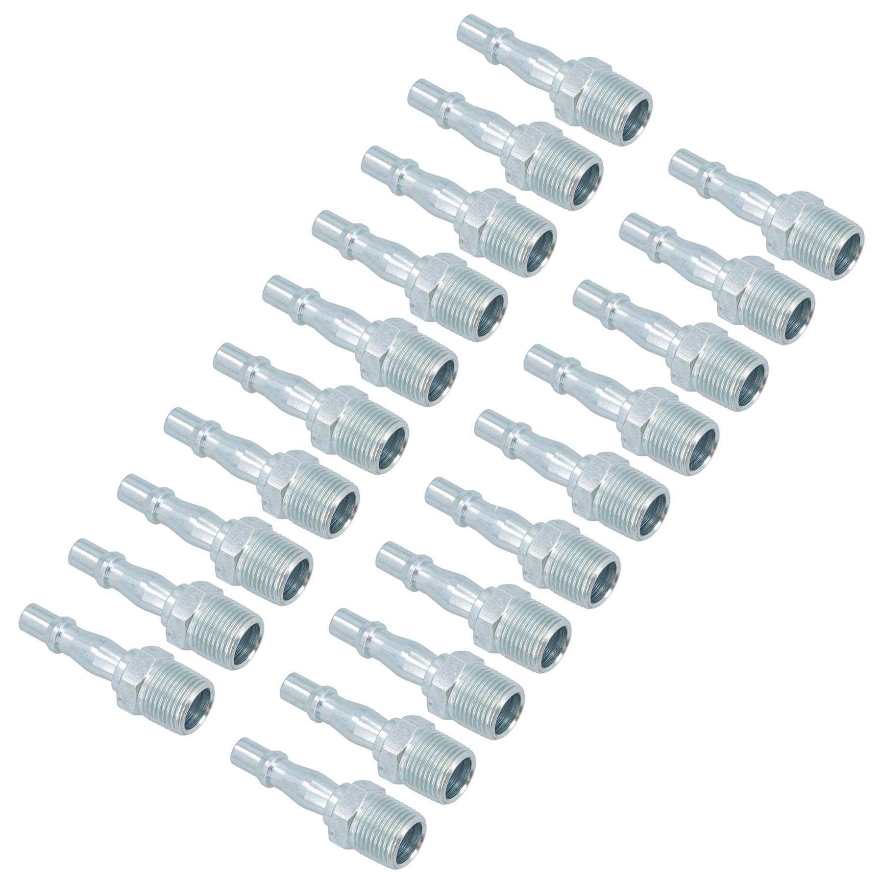Ab Tools Men's Silver 3/8” Bsp Quick Release Air Line Hose Fittings Connectors For Compressor 20Pk
