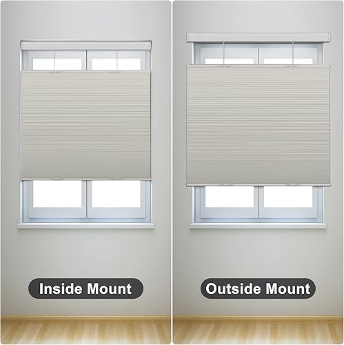 Miniatura 5 de Persianas celulares opacas de arriba hacia abajo y de abajo hacia arriba, persianas sin cordones con protección UV, fácil de instalar, baño,