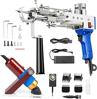 Tufting Gun, Carpet Weaving Machine, 2 in 1 Cut and Loop Pile Electric Tufting Gun, 5-45 Stitches/s High Speed Rug Gun, 4-19mm Adjustable Pile Height, Hand Tufting Gun for Handmade DIY (Baby Blue)