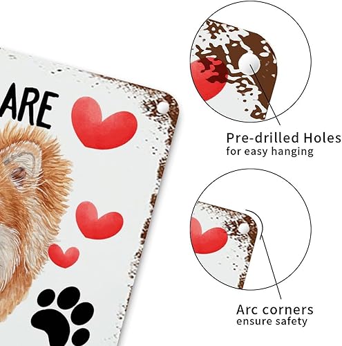 Miniatura 5 de WoGuangis Letrero de metal de aluminio con texto en inglés "You Are Paw Some de San Valentín, Chow Chow Dog", letrero de metal para colgar en la