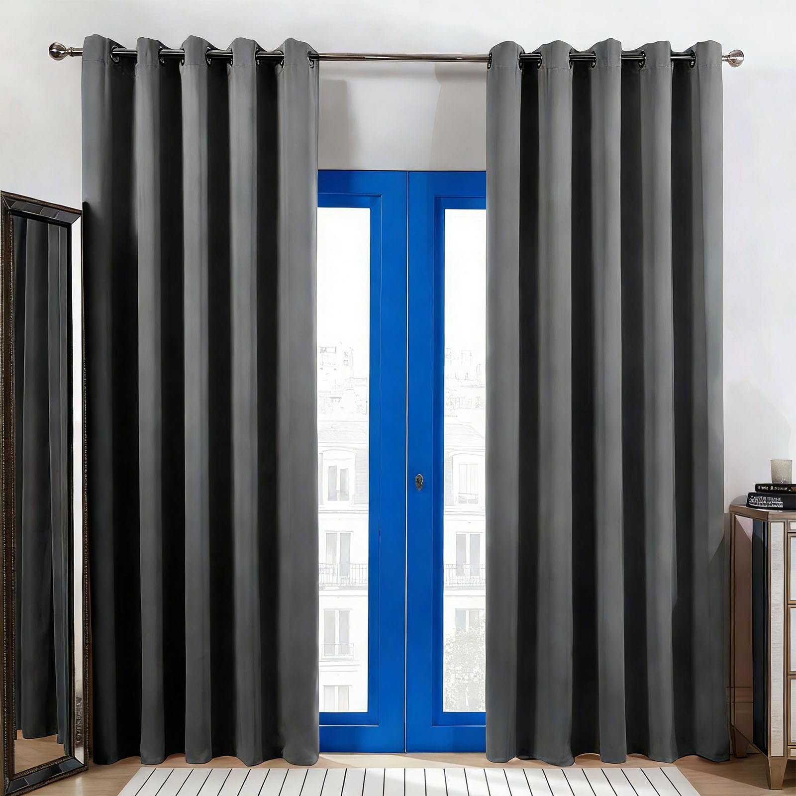 Rideau occultant salon moderne grande largeur 285x280 cm isolant thermique