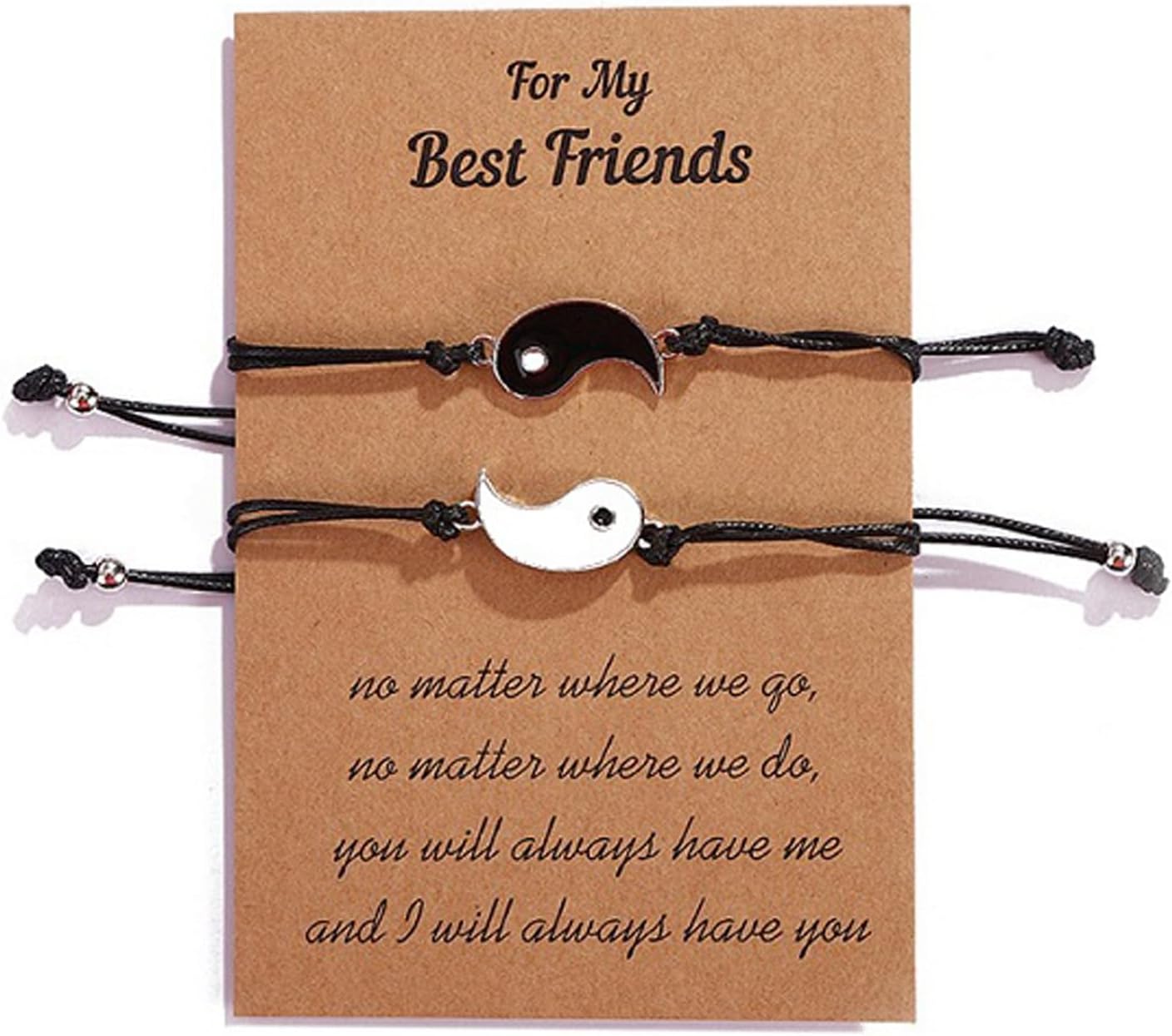 Yin Yang Fish Bracelets for Women Men Matching Black White Disc Tai Chi Couples Friendship BFF Bracelets Gift Jewelry