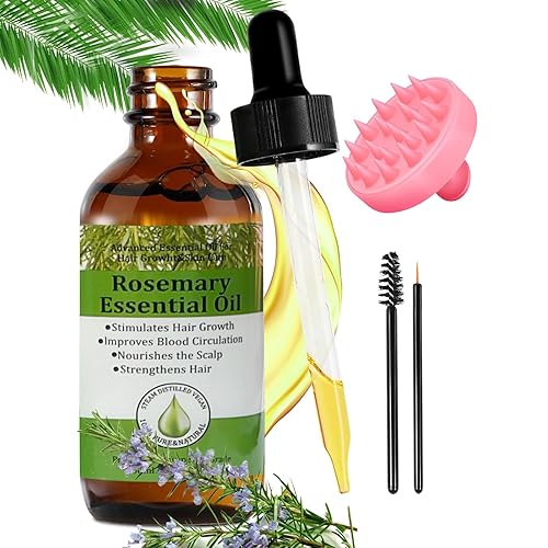CLFJLXYX Aceite de romero para el crecimiento del cabello  Aceite de romero 100% orgánico para el cabello, aceites esenciales de romero eficaz,