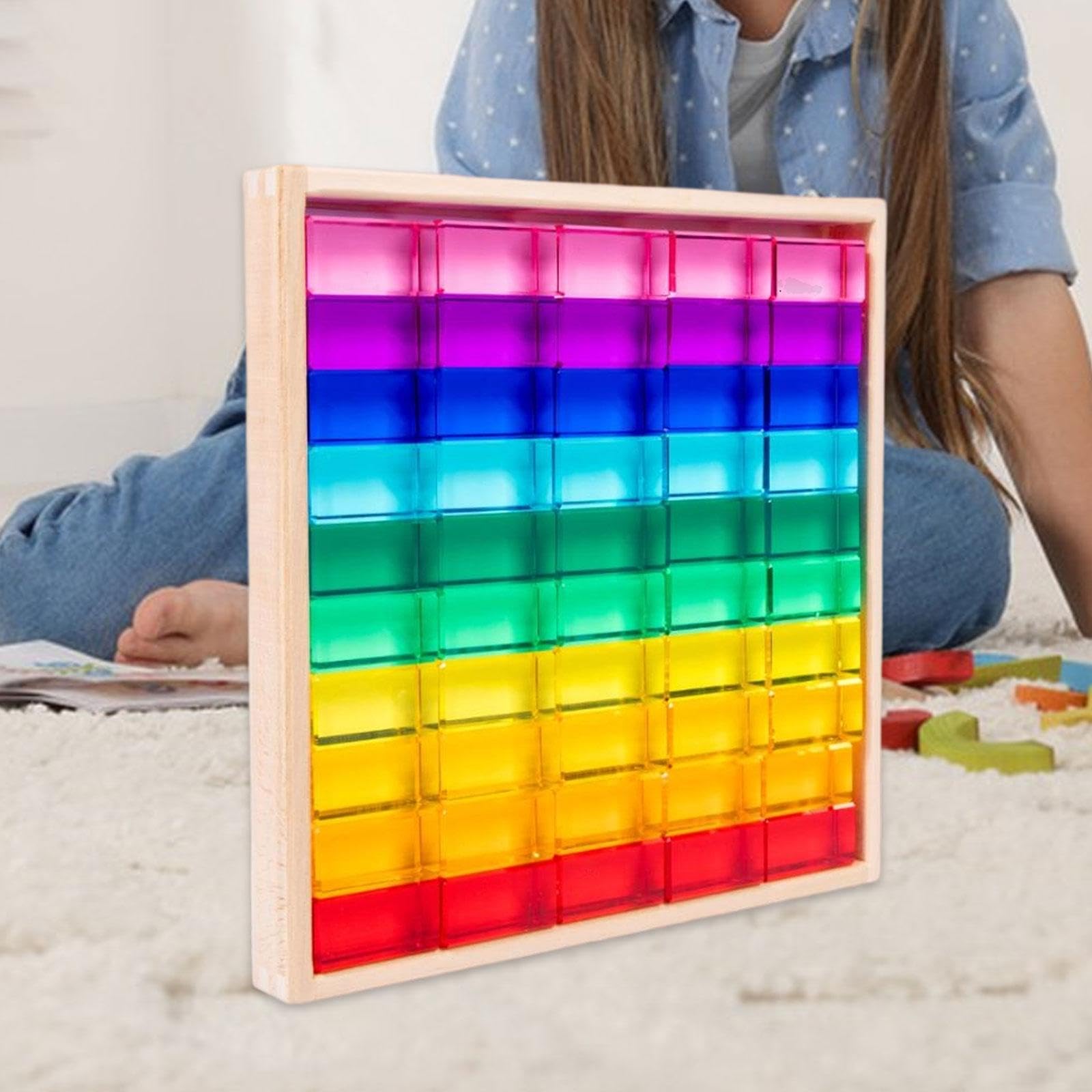 Set di Costruzioni Arcobaleno, Gioco di Impilamento, Costruzioni per La Percezione Dei Colori