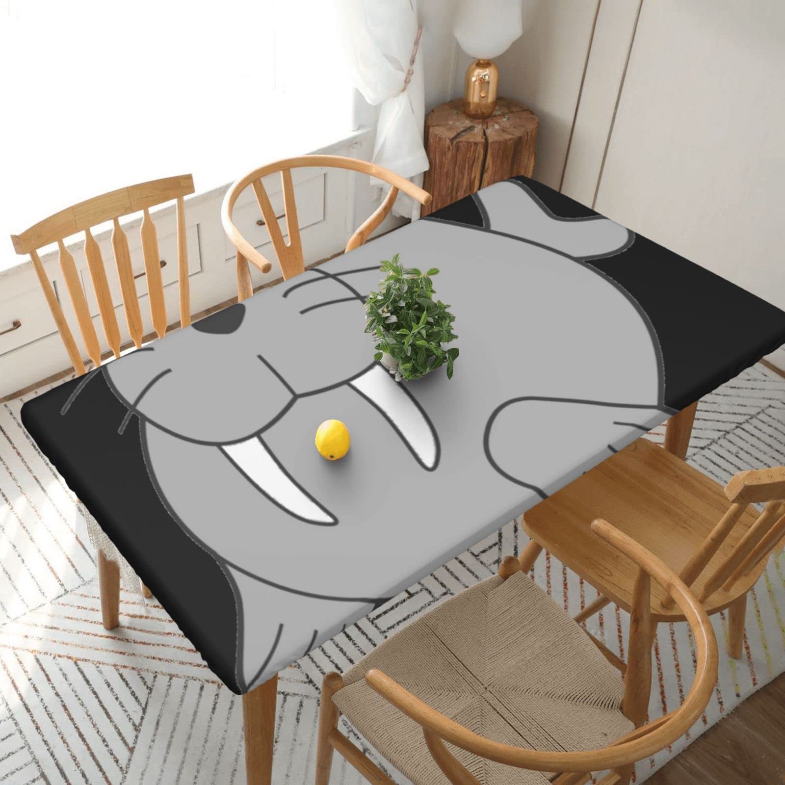BNVSADC Walrus Printed 5FT Tablecloth Polyester Kitchen Water Resistant Table Cloth Dining Table Decoration Table Covers, 152x76 CM