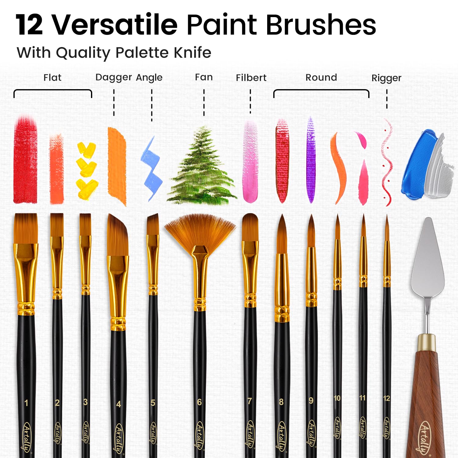ARTALLY Juego de pintura acrílica para adultos y niños, 62 piezas, kits de pintura en lienzo, pintura acrílica de 32 colores (22 ml), caballete de mesa, pinceles, lienzo, kit de suministros de pintura