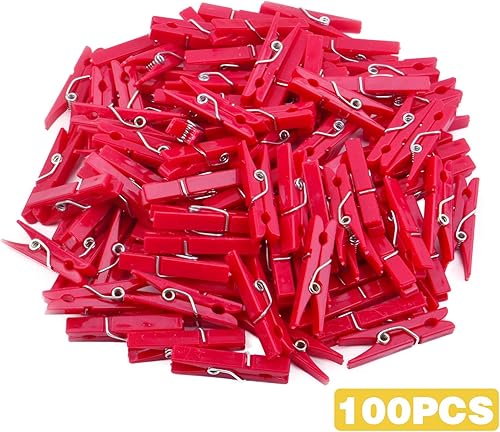 Miniatura 8 de BronaGrand 100 clips de plástico transparente para papel, pinzas para ropa, clips de línea de ropa, clips de fotos