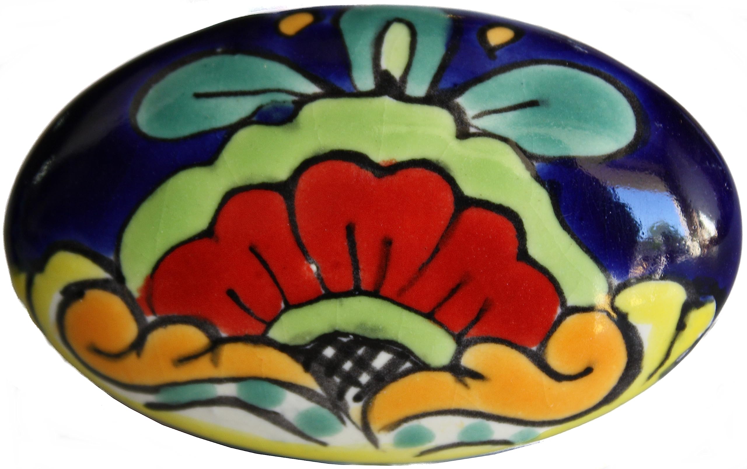 Fine Crafts ImportsOval Rainbow Talavera Ceramic Drawer Knob