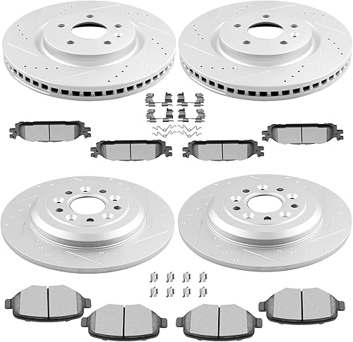 Miniatura 308 de Kits de frenos y rotores, rotores de freno SCITOO y 8 pastillas de cerámica para 08-12 para Chrysler Town & Country, 08-12 para Dodge Grand Caravan
