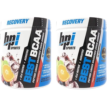 BPI Sports Best BCAA Peptide Linked Branched Chain Amino Energy Powder, 10.58oz, Pack of Two 30 Servings (Fruit Punch 2 x 30svg)