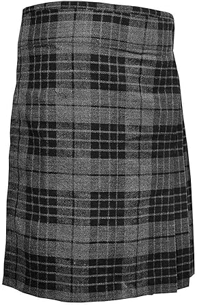 Highland Grey Mens 5 Yard Scottish Kilts Tartan Kilt 13oz Highland Casual Kilt 44