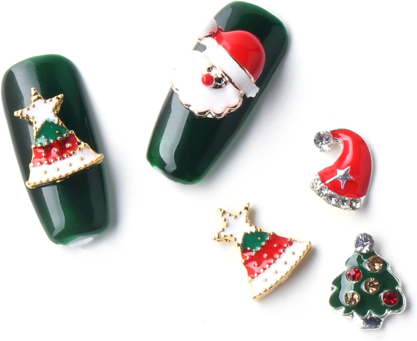 Christmas Nail Stickers Decals Gift Santa Claus Xmas Tree Santa Hat DIY Manicure Design 8pcs Robifel A40