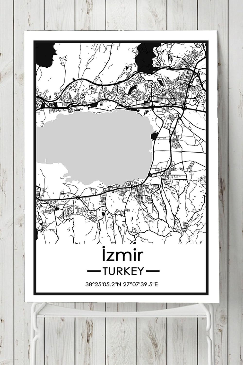 Postermanya (pster19640) Izmir Harita Dekoratif Tasarım Poster 50 x 70
