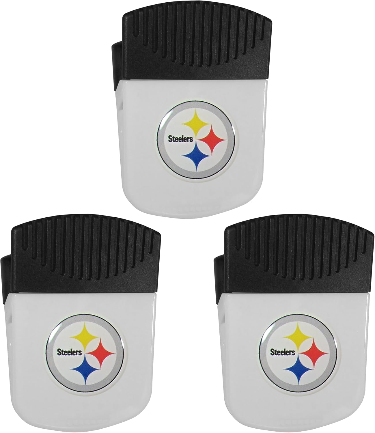 Siskyou Sports NFL Pittsburgh Steelers Chip Clip Magnet with Bottle Opener, 3pk One Size, White