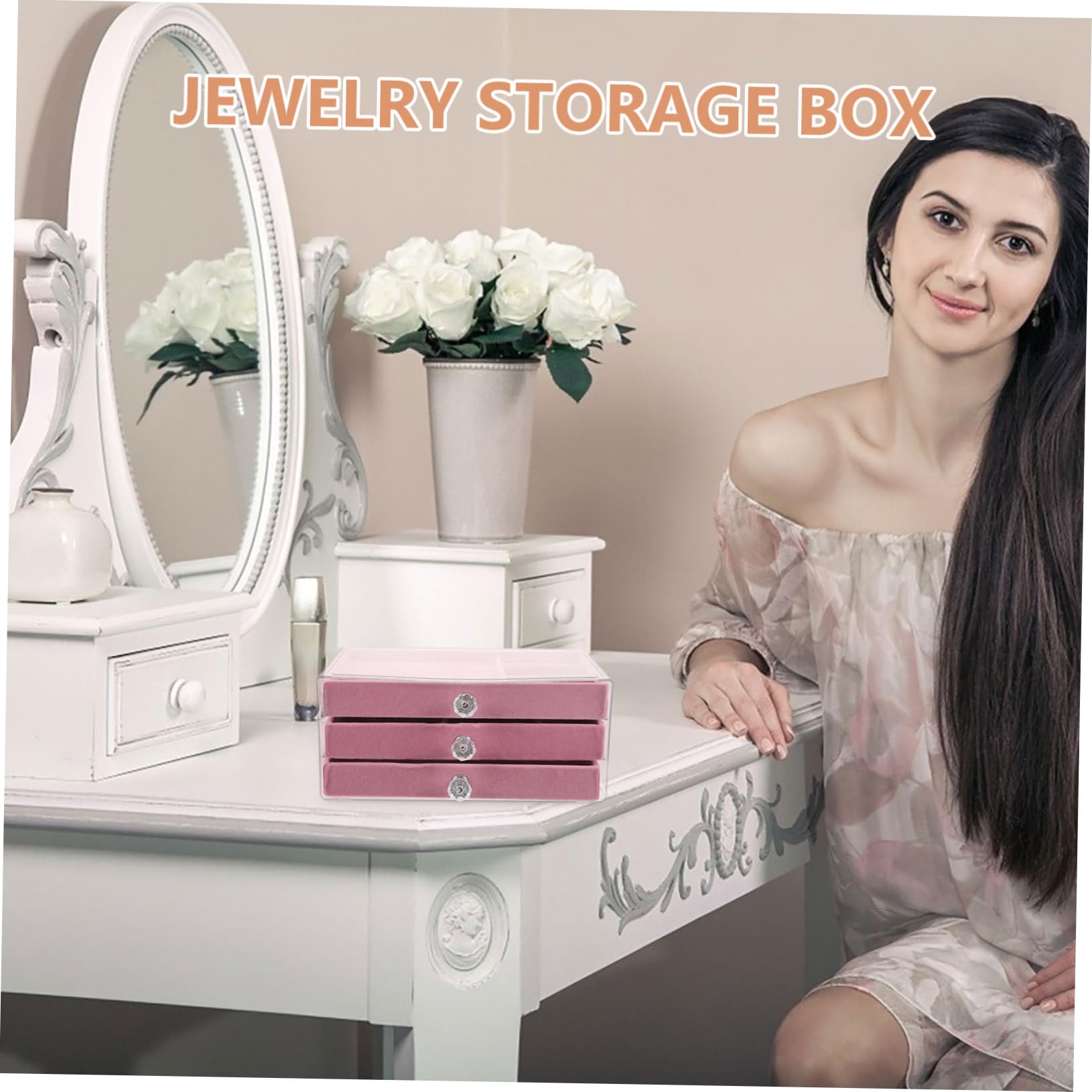 Gatuida Scatola con Trasparente Organizer Strati con per Collane e Design Pratico per Casa e Rosa