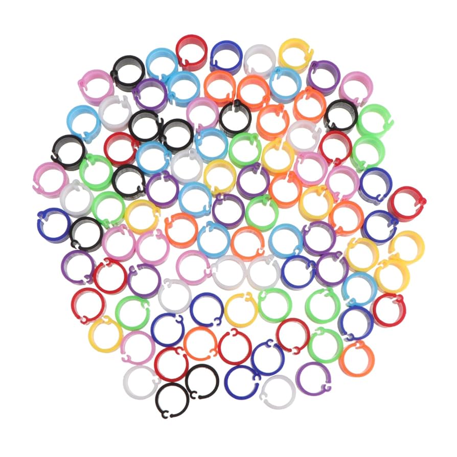 Amazon | KONTONTY 100 個 鳥識別リング ハト足リング ひよこの