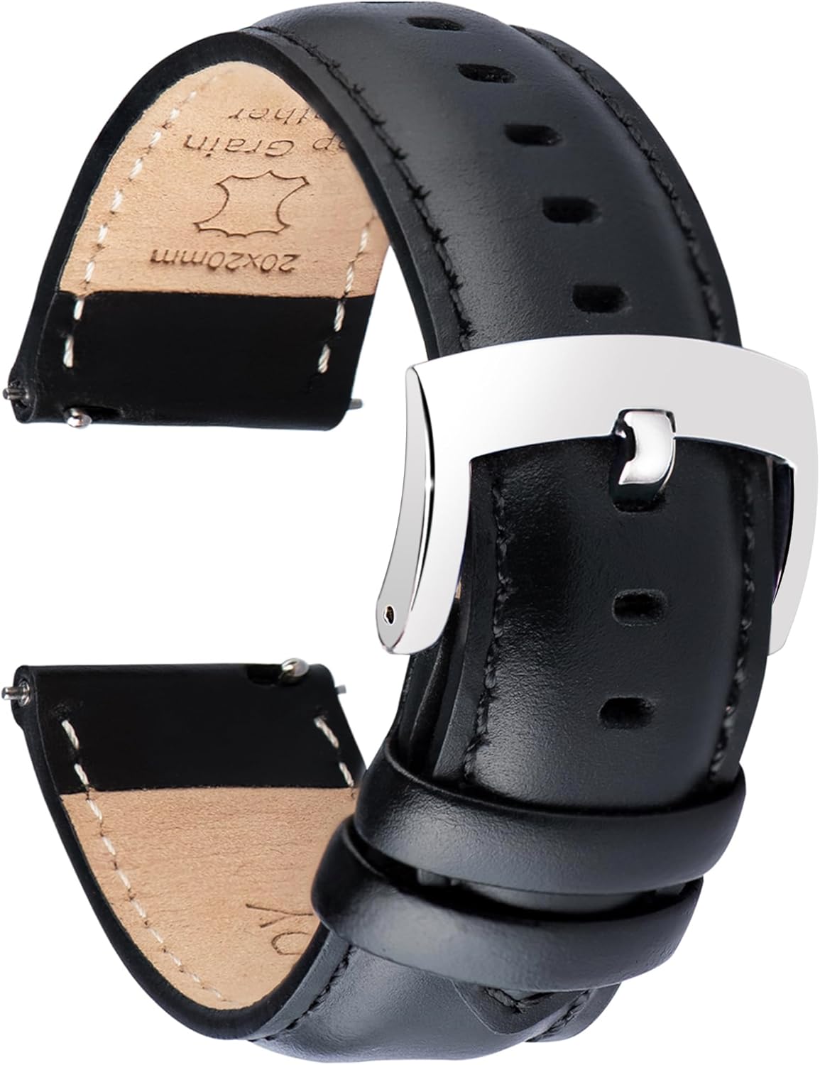 OTTOODY Leather Watch Bands 22mm 21mm 20mm 18mm Quick Release Watch Straps, Classic Top Grain Leather Watch Band for Men Replacement Bands for Watch and Smartwatch